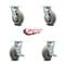 Service Caster 6 Inch Thermoplastic Rubber Swivel Caster Set with Roller Bearings 2 Brakes SCC SCC-30CS620-TPRRD-2-TLB-2 - alternate 7